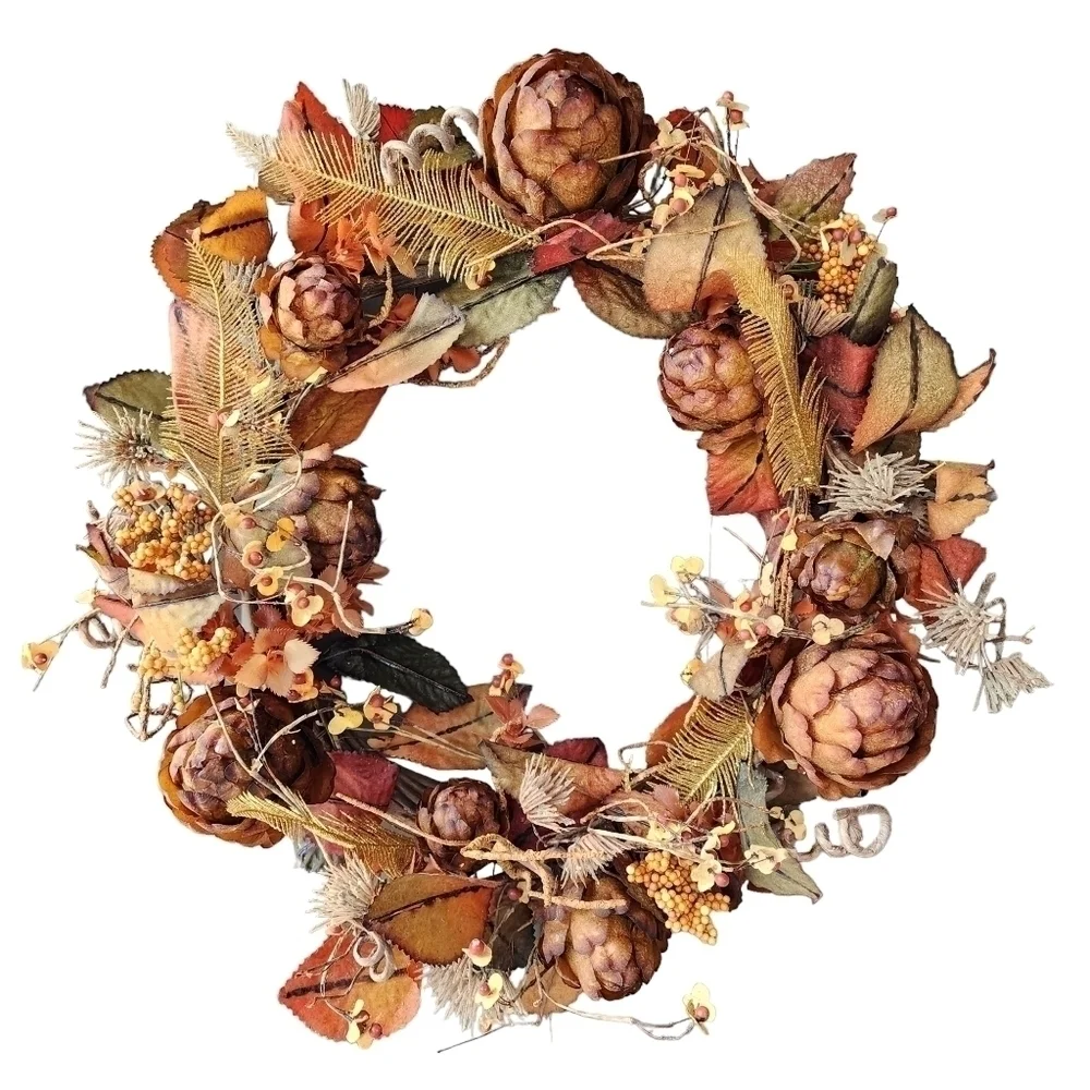 Fall Harvest abundant artichoke wreath 20